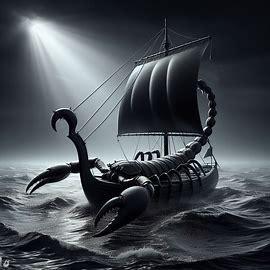 Scorpion noir et lumie re et mer noire